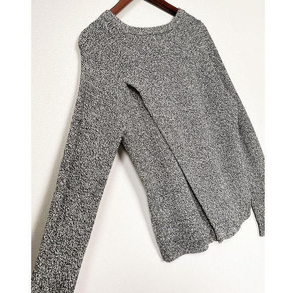 Madewell Province Cross-Back Pullover Sweater Cotton Blend Soft Marled Gray M - Picture 12 of 16